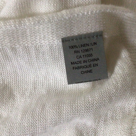 360 Sweater Revolve Ivory 100% Linen Sunglasses Studded Pullover Size S - Picture 6 of 7
